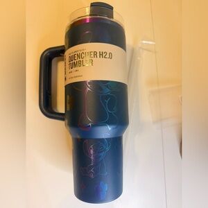 Tumbler - Dark Blue with Rainbow Accents- Stitch designs